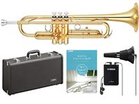 Yamaha YTR-2330/SB7X Trumpet & Silent Brass Introductory Beginner Set with Introductory DVD and Blow Thoughtfully Anytime, Anywhere, Gold