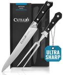 Cutluxe Carving Knife Set – Carving Fork & Carving Knife for Meat, BBQ, Brisket, Turkey – Razor Sharp Premium German Steel – Full Tang, Ergonomic Handle – Artisan Series