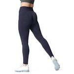 Aoxjox Women's High Waist Workout Gym Vital Seamless Leggings Yoga Pants, A Navy Marl, XS