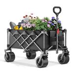 Taphnw Camping Trolley 135L, Load Capacity 120kg, Beach Trolley with Adjustable Handle, Folding Trolley for All Lands, Beach, Camping Picnic (Black)