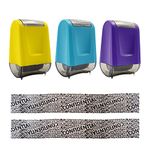 3 Pieces Identity Protection Roller Stamps, Confidential Roller Stamp, Smudge Stamp for Preventing Leakage of Information, Rolling Type Garbled Confidential Seal