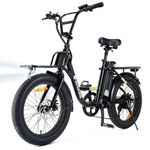 isinwheel U7 Electric Bike, 20"×3.0 Fat Tire Step-Thru Electric Bicycle, 80KM Range & 32KM/H Top Speed, 48V 10.4h Removable Battery, 7 Speed, LCD Display, 500W Commuting Ebike for Adults