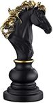 Navaris Chess Statue Decor Piece - 10.6" Tall Decorative Resin Sculpture - Large Game Figure Decoration Ornament for Home Office Study - Black Knight