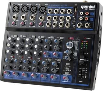 Gemini GEM-12USB Compact 12 Channel Bluetooth Mixer - USB Playback (Black)