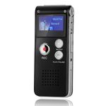 Helterfolg 32GB Dictaphone Voice Recorder, USB Rechargeable Tape Recorder with Playback, Portable Sound Recorder with Multifunctional Digital Audio & MP3 Play(Black)