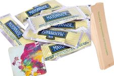 Heinz Mayonnaise Single Serve Packets of Mayo - 50 Count + a one of a kind Abstract Art Coaster by PaLiSoL CREATiONS | Convenient Individual Portions | Ideal for On-the-Go, Picnics, and Restaurants!!