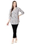 Keshubaba Unique Faux Crepe Tunic with Stylish Black and White Patterns for Women and Girls (M-40)