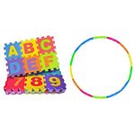 ToysBuddy 36 Pieces Mini Puzzle Foam Mat & Storio Hula Hoop Zig Zag, Multi Colour