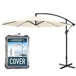 Jarder Parasol + Protective Cover – 3m Cantilever Garden Parasols – Open Ratchet & Tilt Function (Cream)