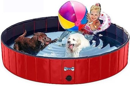 V-HANVER Foldable Dog Pool Collapsible Heavy Duty PVC Pet Pool Bath Tub for XLarge Dogs and Puppies, 63 X 12 inch