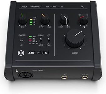 IK Multimedia AXE I/O One - Professional USB Audio Interface with Z-TONE advanced guitar tone shaping, AmpliTube and TONEX software included, high-resolution recording studio equipment