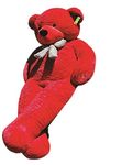 ToYBULK 7 Feet Real Red Teddy Bear with Free 30cm Soft Heart - A Huggable Gift of Love and Joy (7 Feet, Red)