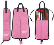 Drumstick Bag Case, Buytra Drum Stick Holder Percussion Drum Mallet Bag with Floor Tom Hooks (Pink)