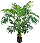 Worth Garden 120cm Artificial Areca Palm Plant Fake Cane Palm Silk Tree for Indoor Outdoor, Perfect Faux Silk Plants in Pot for Home Office Store Decoration