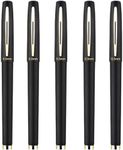 Black Ink Rollerball Pens Fine 0.5mm Ballpoint Tip (Pack of 5)