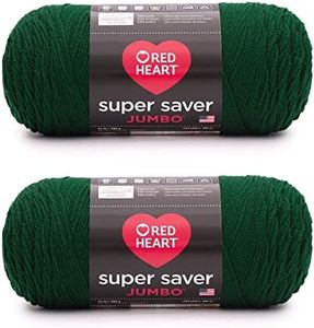 Red Heart Super Saver Jumbo Hunter Green Yarn - 2 Pack of 14oz/396g - Acrylic - 4 Medium (Worsted) - 744 Yards - Knitting/Crochet