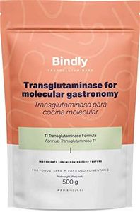 Bindly - Transglutaminasi TI in Polvere - 500 gr - Migliora la Consistenza - Per Alimenti Ricchi di Proteine - Consigliato per Vegetariani e Vegani