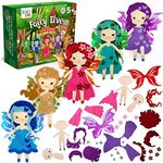 CRAFTILOO Fairy Elves Sewing Kit for Kids, Fun and Educational Fairytale Craft Set for Boys and Girls Age 7-12, Sew Your Own Felt Fairy Craft Kit for Beginners (Garden Rainbow Fairies Kit)