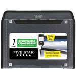 Five Star Expanding File Organizer + Study App, 7-Pocket Accordian File Organizer, Zipper Closure, Holds 11" x 8-1/2", Black (72709)