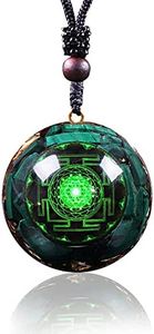 Day Day Up Orgonite Pendant Malachite Green Crystal Orgone Pendant Necklace Reiki Spiritual Healing Energy Jewelry For Women (1), 石, Agate