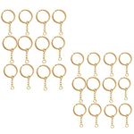 Evaluemart Gold Color Metal Split Keychain Ring Parts - 60 Key Chains 25mm with 26mm Chains and 60pcs Open Jump Ring for Craft Key Ring