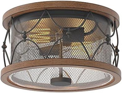 Inlight Thrasos 13'' Wide 2-Light Outdoor Flush Mount Ceiling Light, Black and Faux Barnwood Finish, Bulb Not Included, IN-0315-2-BK