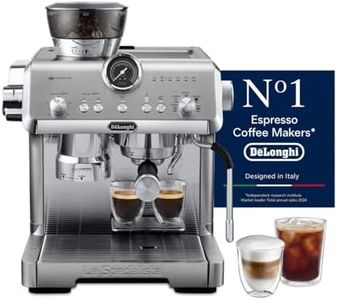 De'Longhi La Specialista Opera Manual Espresso Coffee Machine EC9555.M, Smart Tamping Station, 15 Grind Settings, Cold Brew Function, LatteArt Steam Wand, Includes Milk Frothing Jug, Metal