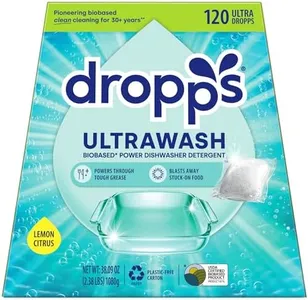 Dropps Dishwasher Detergent | Lemon, 120 Pods | Deep Cleans for Sparkling, Shiny Dishes| Low-Waste Packaging | No Rinse Aid or Pre-Wash Needed | Powered by Natural Mineral-Based Ingredients