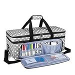 Luxja Double-Layer Carrying Case Compatible with Cricut Die-Cut Machine, 2 Layers Bag Compatible with Cricut Explore Air (Air 2) and Maker (Patent Pending), Gray Dots