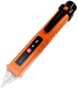 MXCOIRTP Voltage Tester, Non-Contact Voltage Detector, Electrical Tester, 3 Ranges AC 12V/48V/70V-1000V, Live/Null Wire Tester with Buzzer Alarm and Flashlight, Wire Breakpoint Finder - Orange