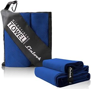 Microfiber Travel Towel Set (63'' x 32'' Bath Towel + 32'' x 16'' Face Towel)- Quick Dry Towel Compact and Lightweight Towel for Camping Hiking Gym Yoga Beach Sports Swimming 2 Pack