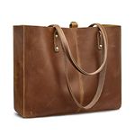 S-ZONE Genuine Leather Shoulder Tote Bag for Women Large Handbag Work Purse