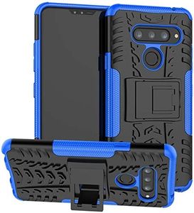 LG V40 Case, LG V40 ThinQ Case, Yiakeng Dual Layer Shockproof Wallet Slim Protective with Kickstand Hard Phone Cases Cover for LG V40 Storm (Blue)