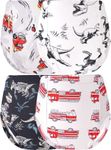 BliBliTaTa Boys Training Underwear Pants 4-Pack Toilet Potty Underpants Cotton Absorbent Padded Reusable Leak Resistant Feel Wet For Toddler Baby 6 Dinosaur Fire Engine