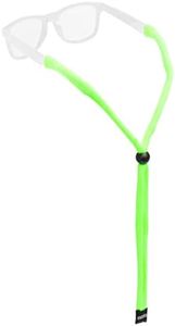 Chums Original Cotton Retainer - Unisex Eyewear Keeper for Sunglasses & Glasses - Adjustable Fit, Washable & Made in USA (Standard-End, EV Green), One Size