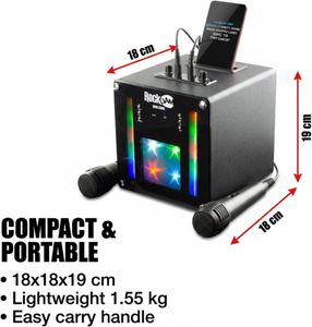 RockJam Bluetooth Karaoke Machine – Portable Speaker with Mic