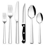Silverware Set with Steak Knives, H