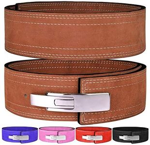 Hawk Sports Lever Belt 10mm Powerlifting Belt for Men & Women Buckle Strongman Power Weight Lifting Weightlifting Belts, Brown, L (38"-44")