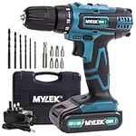 MYLEK MY18BCM1 Cordless Drill 18V, 1300 mAh Li-Ion Driver 28Nm, 1 Hour Quick Charge, 2 Speed, LED Work Light, Carry Case with Accessory Kit, Variable Speed & Quick Stop Function