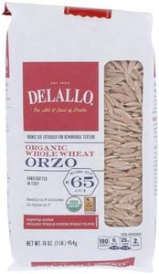 DeLallo, Orzo No. 65, 100% Organic Whole Wheat Pasta, 16 oz (454 g)(Pack of 2)