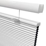 Keego Blackout Window Shades Cordless Cellular Blinds Top Down Bottom Up, 32" W x 60" H, White, Honeycomb Blinds for Kitchen Windows Doors