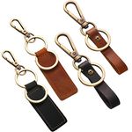 WILLBOND 4 Pieces Leather Valet Keychain Leather Key Chain with Belt Loop Clip for Keys, Multicoloured, One Size