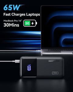 INIU 65W Power Bank 20000mAh – USB-C Portable Charger for MacBook, iPhone, Samsung