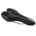 Lietu Most Comfortable Bike Seat for Men's and Women's - Padded Bicycle Saddle with Soft Cushion - Improves Comfort for Mountain Bike, Hybrid and Stationary Exercise Bike (Black/Black)