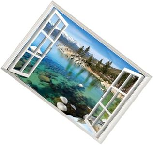 CANIGHT 3D Wall Sticker Fake Window Landscape Wall Paper Window Wall Decal 3D Window Wall Applique