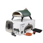 DeliVita Diavolo Gas Fired Outdoor Pizza Oven - Green, Powered by Propane, Butane or Camping Bottles, Includes Accessories - Folding Peel, Carry Case, Temperature Gun & Gas Regulator