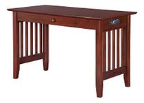 AFI AH12224 Mission Desk with Drawer and Charging Station, Walnut