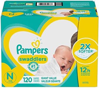 Pampers Swaddlers Disposable Diapers Newborn, Size N, 120 Count, Giant