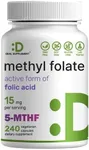 DEAL SUPPLEMENT L Methylfolate 15mg Per Serving, 240 Veggie Capsules – Active Folic Acid Form (5-MTHF), Bioavailable Methylated Folate – Prenatal, Energy, & Brain Support Supplement – Non-GMO