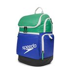 Speedo Unisex Adult Large Teamster Backpack 35-Liter - Blue/Green 2.0, One Size